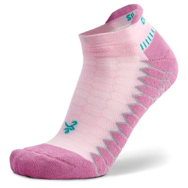 Imagem de Balega Meias de corrida atléticas unissex para adultos, prata, ajuste de compressão, desempenho invisível (1 par), super rosa, grande, Super rosa, G
