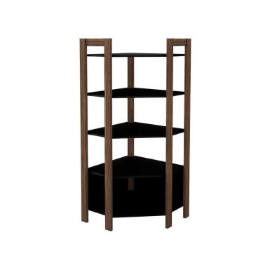 Imagem de Estante organizadora de Canto, com 5 Prateleiras az 1020 Preto / Nogal - Tecnomobili