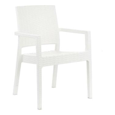 Imagem de Poltrona Milano De Vime Rattan Sintetico E Jardim Branca