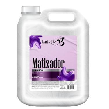 Imagem de Shampoo Matizado Matiza fios loiros,com mechas e Grisalhos 5L-Lady Liz
