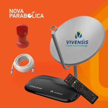 Imagem de KIT Nova Antena Parabólica e Receptor Digital VX10 Vivensis