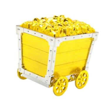 Imagem de WeiLaiKeQi Carrinho de minas Ornamento Minere Cart Toy Centerpiece Presente Coleção de presentes Foto Props Festa de festa para festivais Festival Bookshelf, Ouro