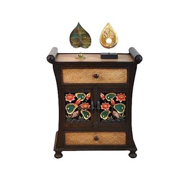 Imagem de WUHUQN Nichos budistas de mesa de tributo, armários em pé, mesas de ofertas, plataformas de Buda, madeira maciça doméstica, mesas de incenso estilo chinês, pequenos armários de santuário com altar de