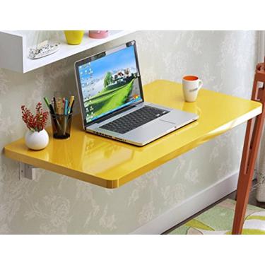 Imagem de LXB Mesa de computador para uso doméstico montada na parede - mesa de computador dobrável de madeira maciça mesa de jantar cozinha mesa de trabalho loja de chá / 80 × 40 cm