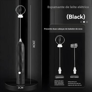 Imagem de Batedor Automático de Leite Elétrico Sem Fio - Dupla Cabeça para Café 