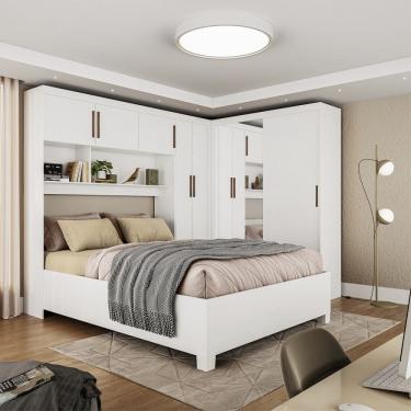 Imagem de Quarto Modulado Casal com Espelho e Cama 7 Portas Belém Plus Carioca Móveis