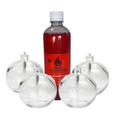 Imagem de Fluido 500ml Buffet Recepção 4 Vela Lamparinas 100ml Redonda - Velas J