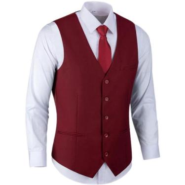 Imagem de Colete Social Slim Original Alcapone Qualidade Premium, Vinho, G