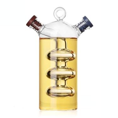 Imagem de WINAKUI Conjunto de garrafas dispensadoras de azeite de oliva e vinagre, garrafas dispensadoras de azeite de oliva 2 em 1, recipientes dispensadores de vinagre balsâmico para cozinha