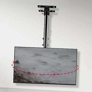 Imagem de CUTPOIY Suporte de teto de TV inclinável ajustável - suporte de TV de teto, suporte de TV giratório e inclinado de 360°, compatível com suporte de TV de 26 a 60 polegadas, suporte de TV ajustável com