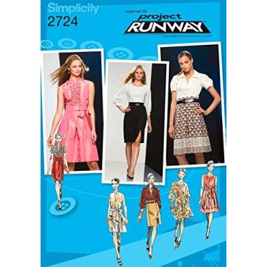 Imagem de Simplicidade padrão 2724 Project Runway: Vestido feminino com saia, corpete e manga variações tamanho D5 (4-6-8-10-12)
