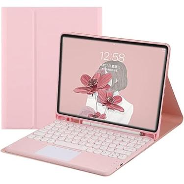Imagem de Capa com teclado sensível ao toque para Galaxy Tab S9 FE+/Tab S10+/Tab S9+/S8+/S7+/S7 FE 12,4 polegadas, capa com teclado removível touchpad