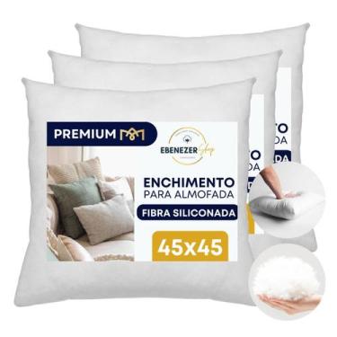 Imagem de Kit 3 Enchimento 45x45 Refil Almofada Fibra Siliconada Hipoalergênico 