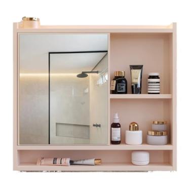 Imagem de Espelheira Suspensa Para Banheiro Closet Porta e Nichos Ganchos Toalhas (Aqua Off White)