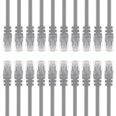 Imagem de GearIT Pacote com 20, cabo de rede Ethernet Cat5e de 6 cm - Cabo de rede LAN para computador RJ45 Snagless, cinza