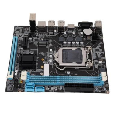 Imagem de Placa-mãe de Desktop, Placa-mãe de Computador DDR3 de Canal Duplo para PC, H61 6 USB2.0 DDR3 M.2 NVMe NGFF 100Mbps LAN Micro ATX Placa-mãe para LGA1155