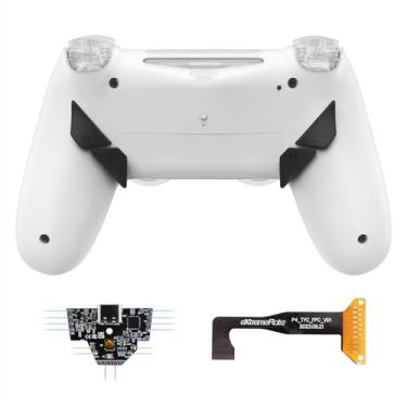 Imagem de eXtremeRate Kit de recapitulação Dawn versão tipo C para controle PS4 Slim Pro JDM-040/050/055 com 6 perfis de mapeamento personalizáveis, revestimento traseiro branco redesenhado e 4 botões traseiros
