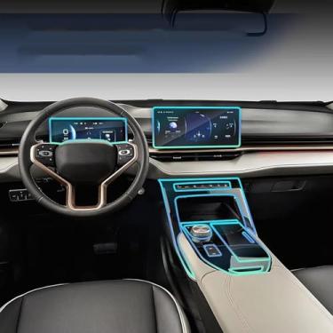 Imagem de CHLSHZXD Película transparente TPU para console central de carro painel de navegação painel de engrenagem porta janela adesivo interior, para Haval H6 2021-2024