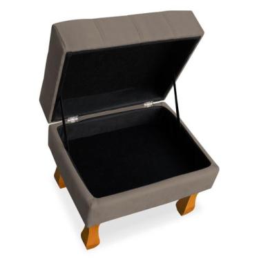 Imagem de Puff retrô baú 50cm suede bege - SRJ IMÓVEIS, CAPUCCINO