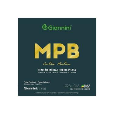 Imagem de Encordoamento Giannini P-violão Nylon Preto-prata Genwbs