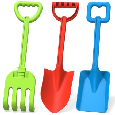 Imagem de LNCOJOLM Peças De Pá Praia, Ancinho, Caixa Areia, Brinquedos Viagem Para Crianças E Adultos, Resistente 16" Kit Ferramentas Escavação Plantio Jardim, Presente Verão Brincarem Ao Ar Livre Na Neve, Le