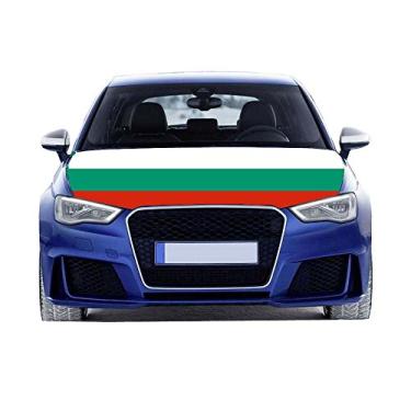 Imagem de Capa de capô de carro grande bandeira nacional 9,3 x 1,5 m/6 x 7 m, tecidos elásticos 100% poliéster podem ser lavados adequados para SUV grandes e caminhonetes (Bulgária, 3,3 x 5 pés)