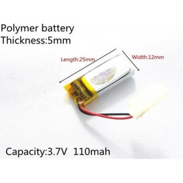 Imagem de Bateria 501225 3,7v 110 Mah 5mm X 12mm X 25mm C/2 Fios * - bgb