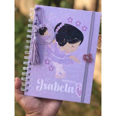 Imagem de Caderneta de Saúde Infantil Personalizada, Tema Bailarina (m3), Capa Holográfica, A5, com Chaveiro e Pingente