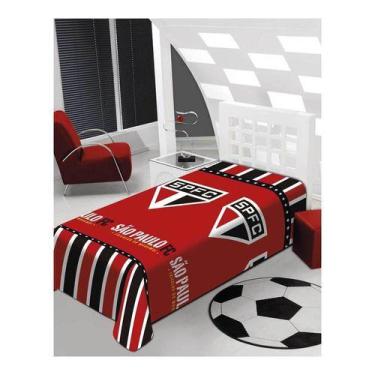 Imagem de Manta Fun Com Cinta São Paulo Tricolor 1,50 m x 2,00m Microfibra Hipoa