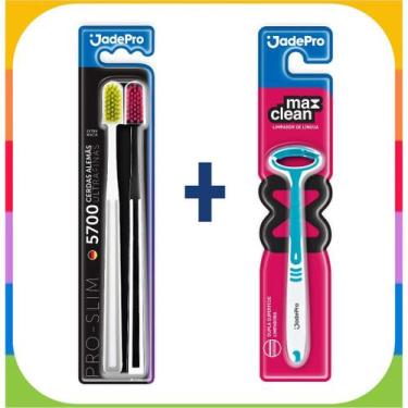 Imagem de Kit 2 Escovas de Dente 5700 Cerdas Ultra Finas + 1 Limpador de Língua 
