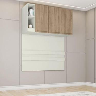 Imagem de Ponte Modulada 145cm Casal 3 Portas Cabeceira Seletto Henn - Areia/Jeq