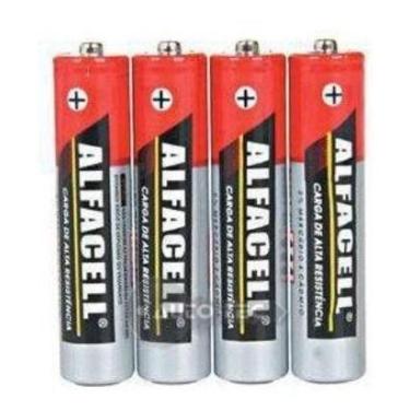 Imagem de Kit 4 Pilhas Palito Alfacellaaa Pequena Alta Resistência1,5v - oem