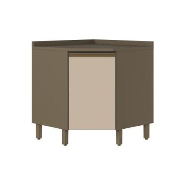 Imagem de Balcão Canto Oblíquo com Tampo 1 Porta Connect Henn - Duna/Cristal