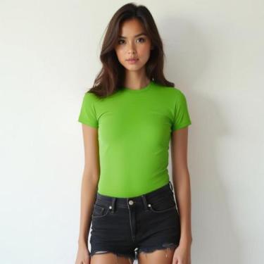 Imagem de Camiseta Manga Curta Uv50 Dry fit Inverno/verão Verde Neon - Fantasia 