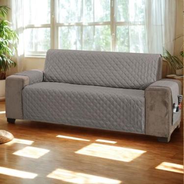 Imagem de Protetor Sofá 3 Lugares Dupla Face Impermeável Com Bolsos - MR ENXOVAI