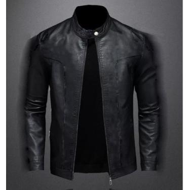 Imagem de Blusa em eco couro masculina motoqueiro resistente a agua - capitã, Pr
