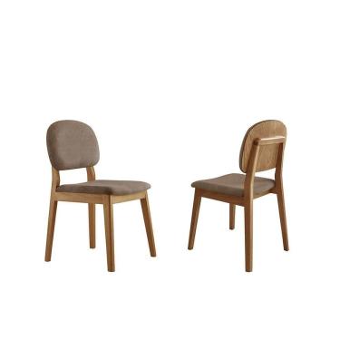 Imagem de Kit 2 Cadeiras Siena - Móveis Minas Courino Marrom