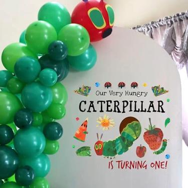 Imagem de MUWEOL Decalque Our Very Hungry Caterpillar is Turning One - Our Very Hungry Caterpillar First Birthday Party Decoration Decal (Caterpillar one decalque)