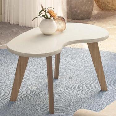 Imagem de Mesa de Centro Orgânica 90cm Para Sala Cassia Off White A09 - Mpozenat