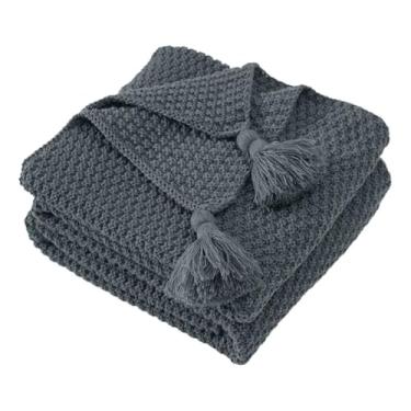 Imagem de Cobertor de lã fofo para sofá para cama adulto feminino masculino casal solteiro para escritório cochilos casual confortável macio tecido respirável (cinza, 80 x 120 cm)