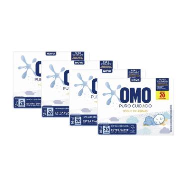 Imagem de Kit 4 Lava-Roupas em Pó Omo Puro Cuidado 1,6kg