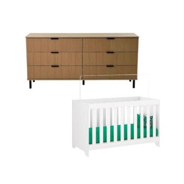 Imagem de Berço multifuncional 3x1+ Cômoda Ditália BBI-51 DM-240 Cozy, Riviera