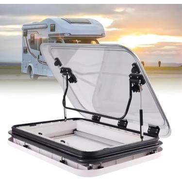 Imagem de Ventilação De Telhado Para Rv Caravana Teto Solar Para Rv Kit De Ventilação De Janela De Telhado Para Caravana Com Luzes Led Universal Rv Motorhome Skylight Telhado Vent Hat, 800 * 500mm