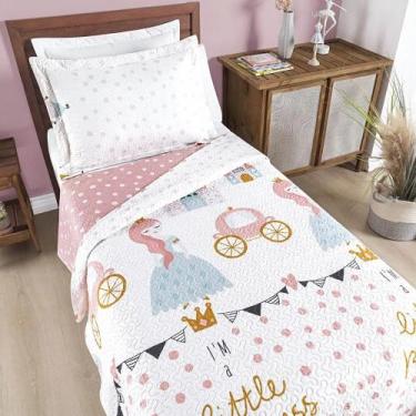 Imagem de Colcha Solteiro Bouti Kids Dupla Face 2 Peças - Little Princess - Bia 