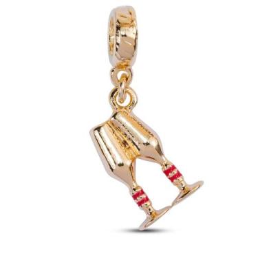 Imagem de Berloque Pingente Taça de Champagne Ouro Pandora ou Vivara - Moda Do C