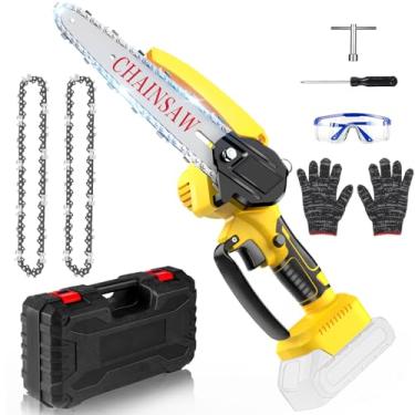 Imagem de denqir Mini Motosserra Sem Fio Para Dewalt 20V Max Alimentada Por Bateria (Sem Bateria), Motosserra Elétrica Manual Sem Fio De 8 Polegadas Com Lubrificador Automático, Motosserra De Poda Pequena Rec