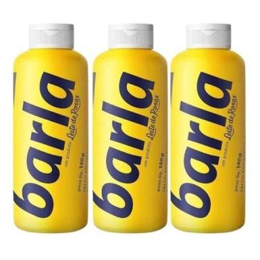 Imagem de Kit 3 Talco Leite De Rosas Barla Perfumado Em Frasco 140g