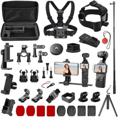 Imagem de Kit de acessórios para OSMO Pocket 3, suporte SGIP 2 em 1, bolsa organizadora, capa rígida, bastão de selfie, tripé, suporte magnético, suporte para celular, protetor de tela, acessórios para OSMO