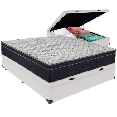 Imagem de Cama Box Baú E Colchão Airtech 150 Espuma D45 Casal Ortobom Casal Branco