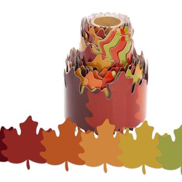 Imagem de Lucleag Rolo de borda de quadro de avisos de outono, borda de folhas de bordo, borda de folha de outono, bordas de boletins, acabamento para o dia de Ação de Graças, outono, colheita, festa, escola